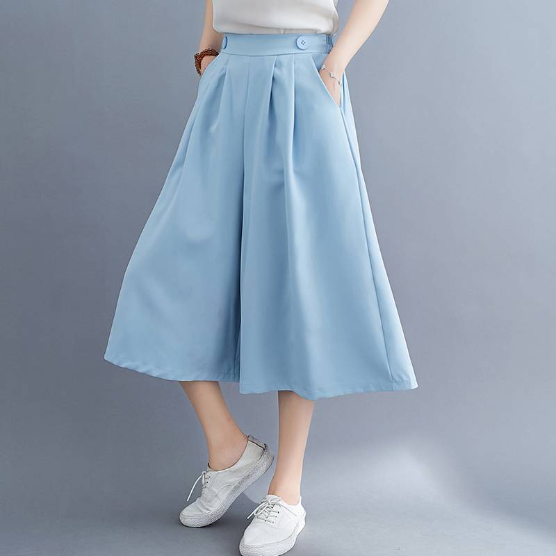 

Мешковатые брюки-капри с широкими штанинами 2XL небесно-голубой