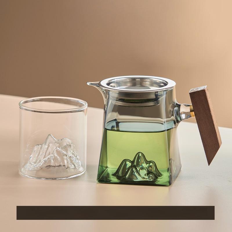 Tea Cup 350ml Pyrex Tea Set Accessories Chinese Kung Fu Cup With Handle Fair Cup Handmade Teapot Filter Tea Set
