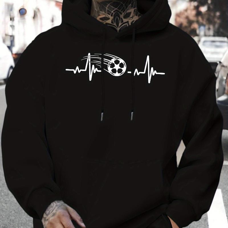 

Премиальное худи Heartbeat, мягкое и приятное к коже, с регулируемым капюшоном на шнурке, универсальный повседневный стиль для ношения круглый год XXL чёрный