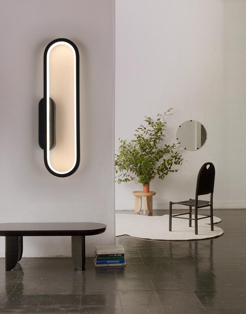 Minimalist LED Wall Lamp - Creative Three-Color Dimming for Living Room or Bedside