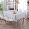 Modern Simple Table Cloth Embroidered Checkered Tablecloth Cotton Linen Fabric Small Fresh Tea Table Rectangular Table Mat