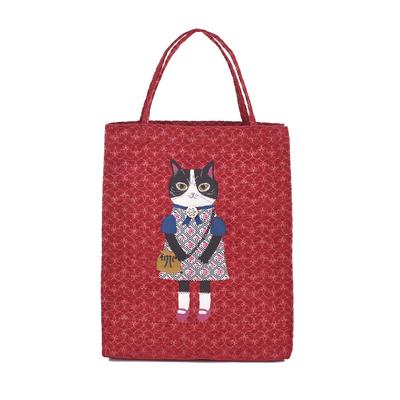 Kusguru Japan Parlor Suzurando Jacquard Square Bag, Women's, 258619, Red