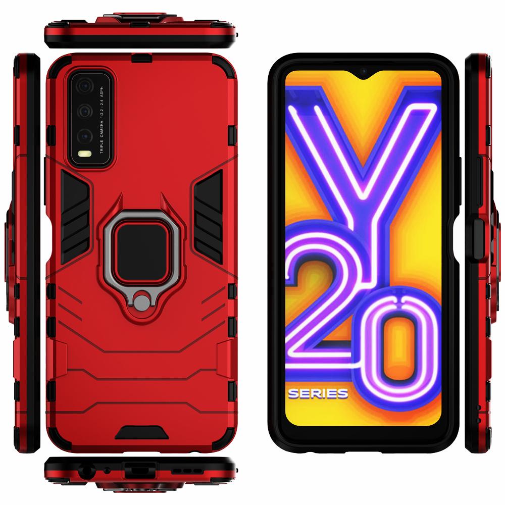For Vivo Y20 Case V2029 Car Shockproof Magnetic Ring Armor Phone Cover For Vivo Y20i Case 6.51" V2027 V2032 Y 20 Coque Funda
