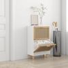 Day and Night - Day and Night White Plywood Shoe Rack Natural Rattan 52x25x80 Cm