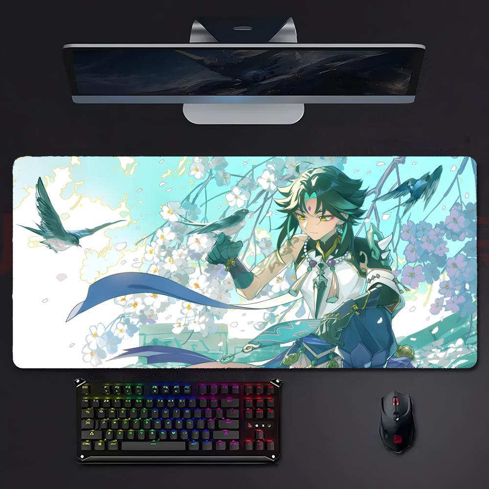 Cool Handsome Game Genshin Impact Xiao Mouse Pad Large Gaming Mousepad With Stitched Edges Thickened Desk Mat Pc