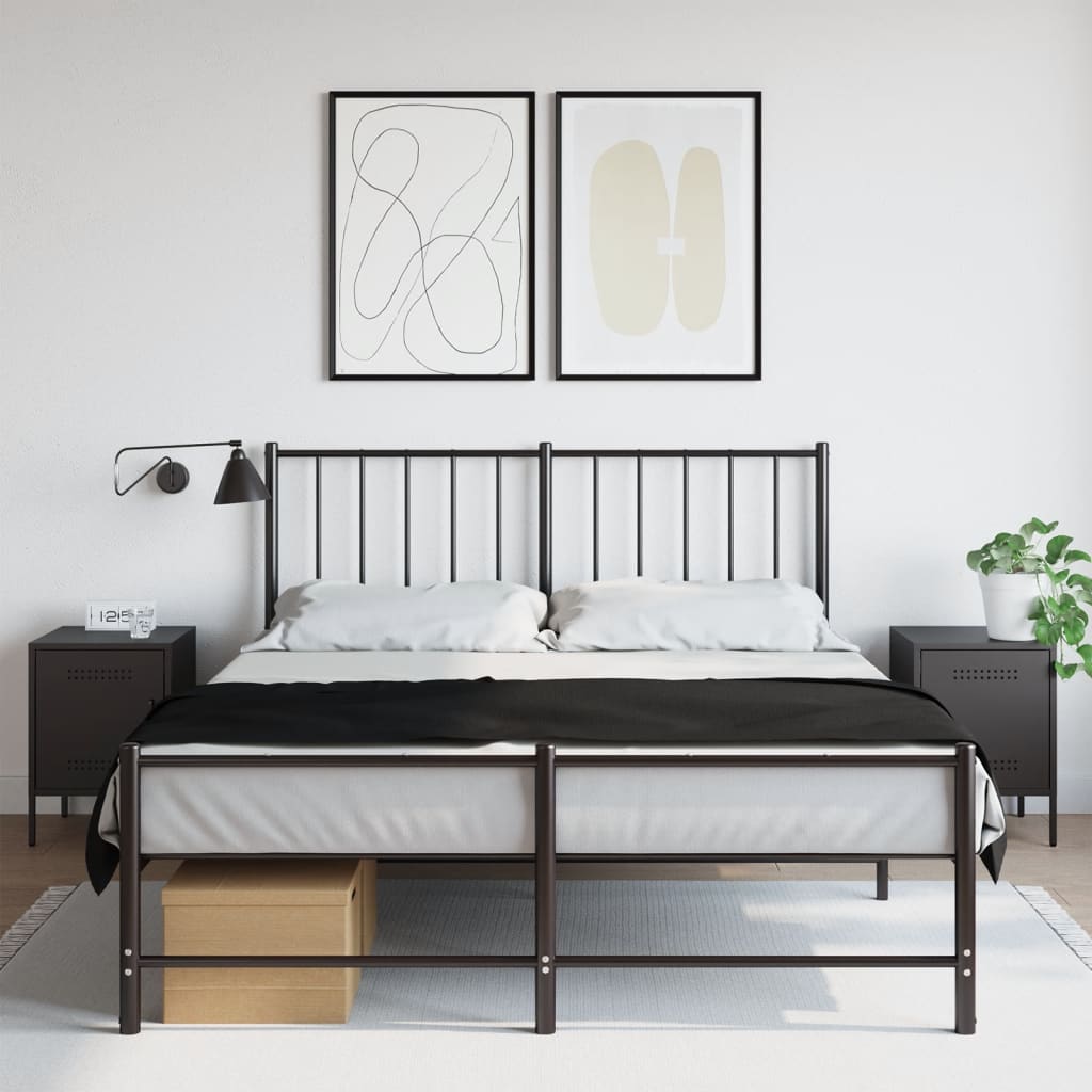 Nightstands 2 Pcs Black 36 X 39 X 50.5 Cm Steel
