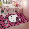 1pc for Hello Kitty Non-Slip Area Mat - Pink & Black Leopard Print, Washable Flannel Mat for Bedroom, Living Room, or Indoor U