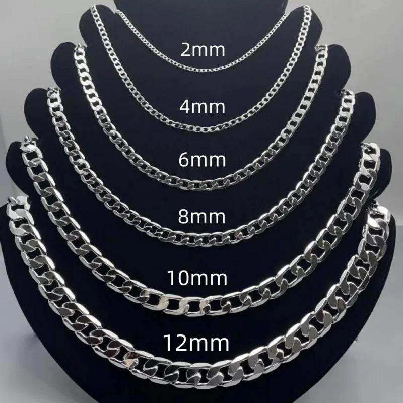 Men's Copper Necklace 2/4/6/8/10/12MM 40-75cm Face Chain Necklace Lobster Clasp Men Women Engagement Jewelry Gifts