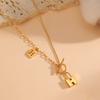 Stainless Steel 18K Gold Plated Sporty Letter Necklace Multi-style High-grade Box Chain Human Shape Women Micro Insert Dongguan