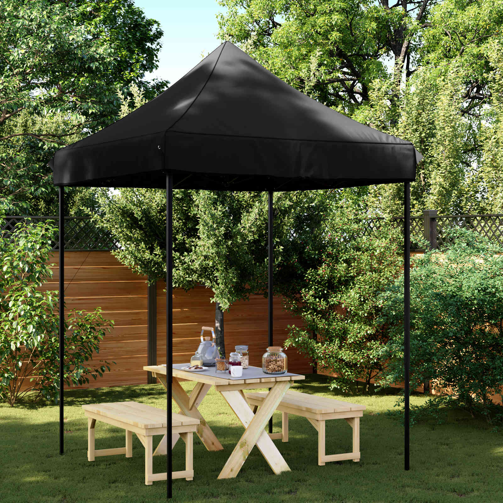 Partyzelt Schwarz 200 x 200 x 306 cm Oxford-Gewebe