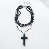 Trendsetting Beaded Crucifix Necklace For Women Adjustable Length Clavicle Chain Suitable For Everyday Styling