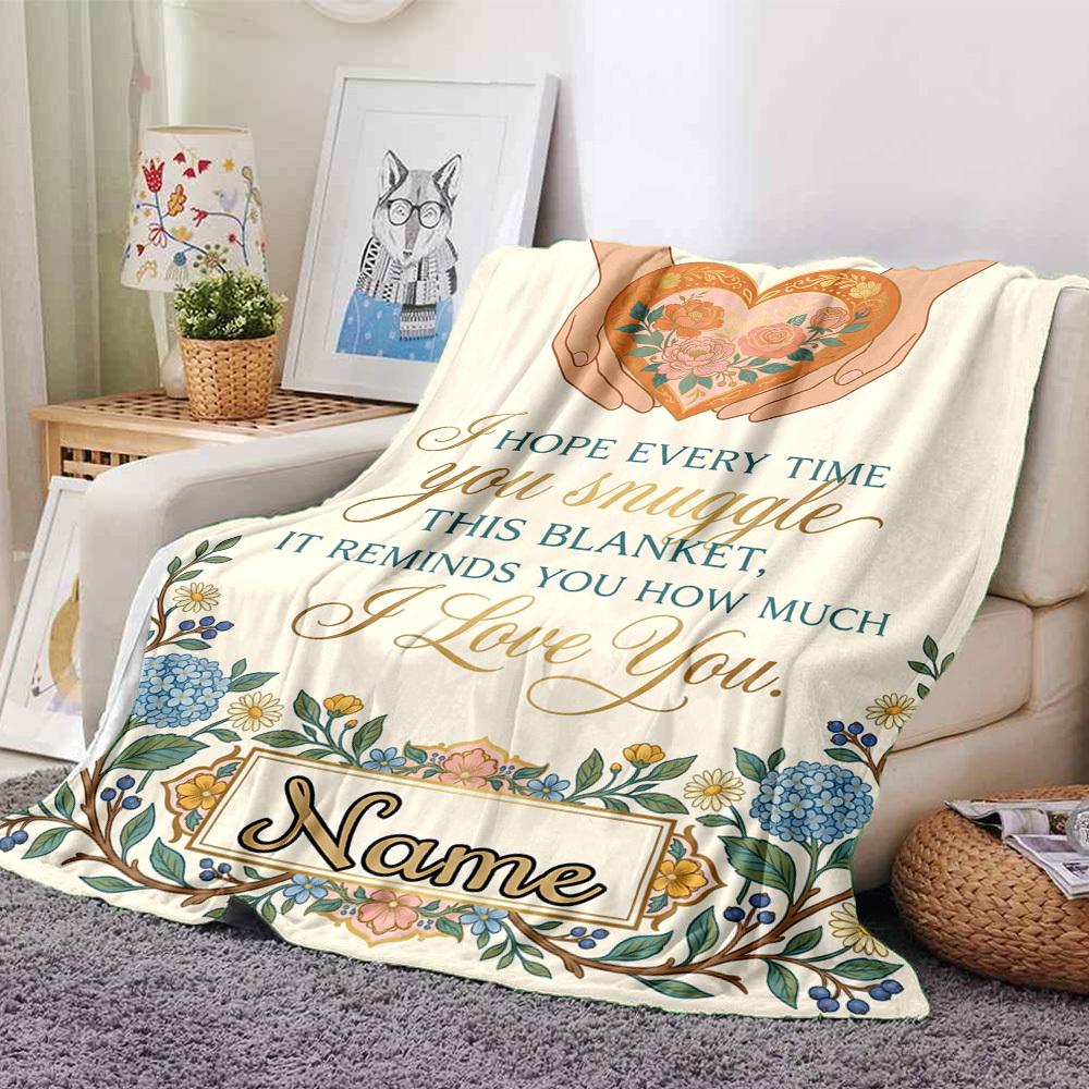 Love Reminds Every Snuggle Customize Your Name Blanket Soft Warm Cozy Versatile For Sofa Couch Office Bed Picnics Ideal For All Seasons Warmthful