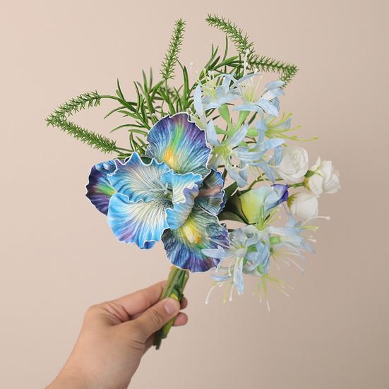 Simulated Bouquet Irises Doves Bouquet Realistic Silk Flowers Low Maintenance Fake Flower Bouquet Interior Decor