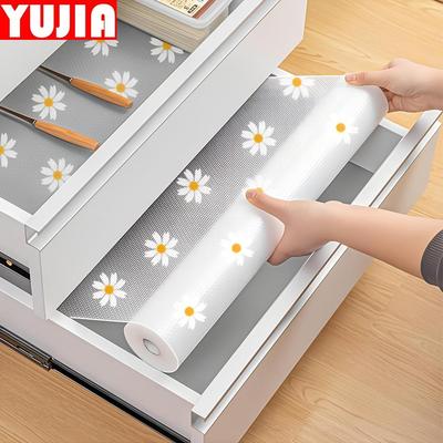 Plastic Flower Shelf Mat Roll Waterproof Dustproof Non-slip Kitchen Cabinet Mat Moisture-proof Refrigerator Table Mat