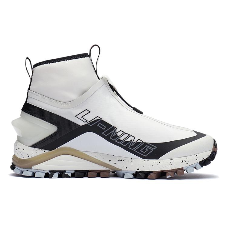 Li Ning Tame The Wild Cushioning Slip Resistant Coverage High top Running Shoes Men's White ARDR017-2