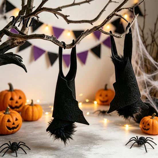 Realistic Bat for Photo Booths Halloween Decorations, Felt Hanging Bats, Spooky Flying Props Durable Decorations Haunted House Party, Indoor