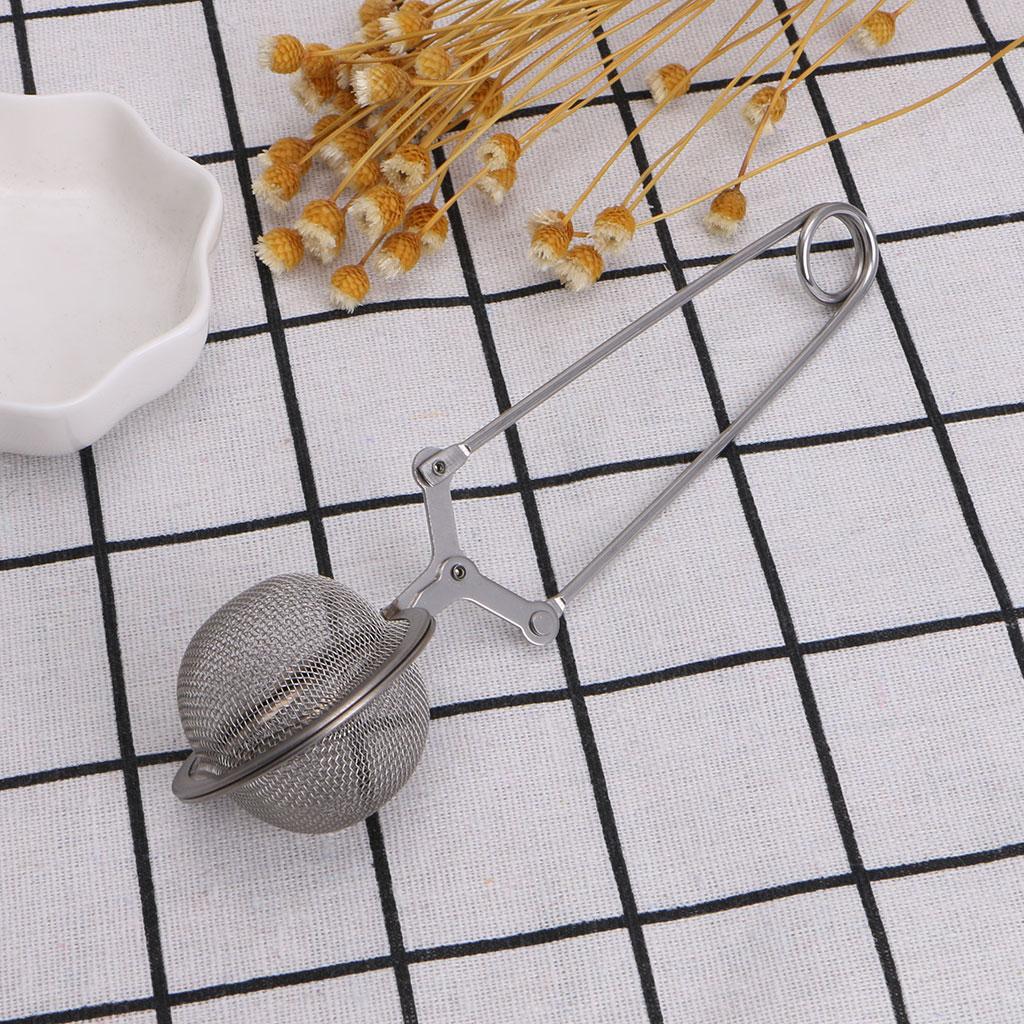 Mesh Strainer Snap Ball Loose Leaf Tea Infuser Stainless Steel Secure Locking