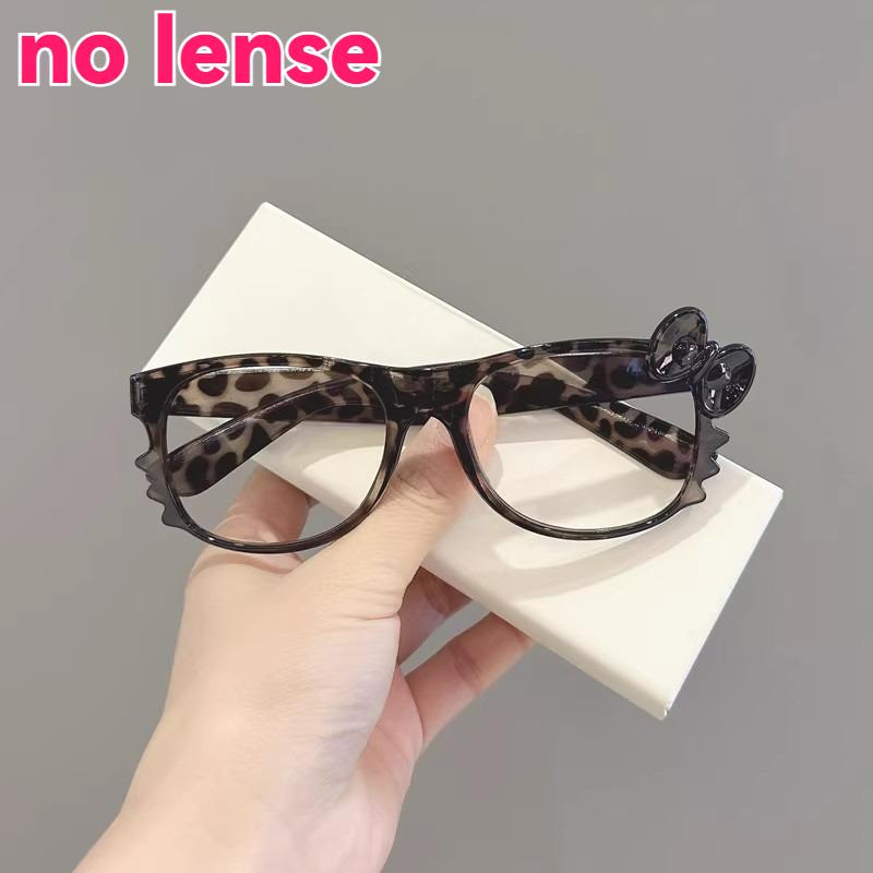 

New Y2K Leopard Print Black Eyeglass Frame Women Girls Retro Bow Tie Eye Glasses Without Lens Cosplay Party Eyeglasses Frame цветной печати леопарда