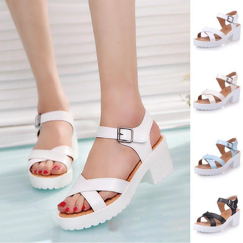 Elegant Women Platform Sandals With Open Toe For Casual Summer Wear In Weave Design