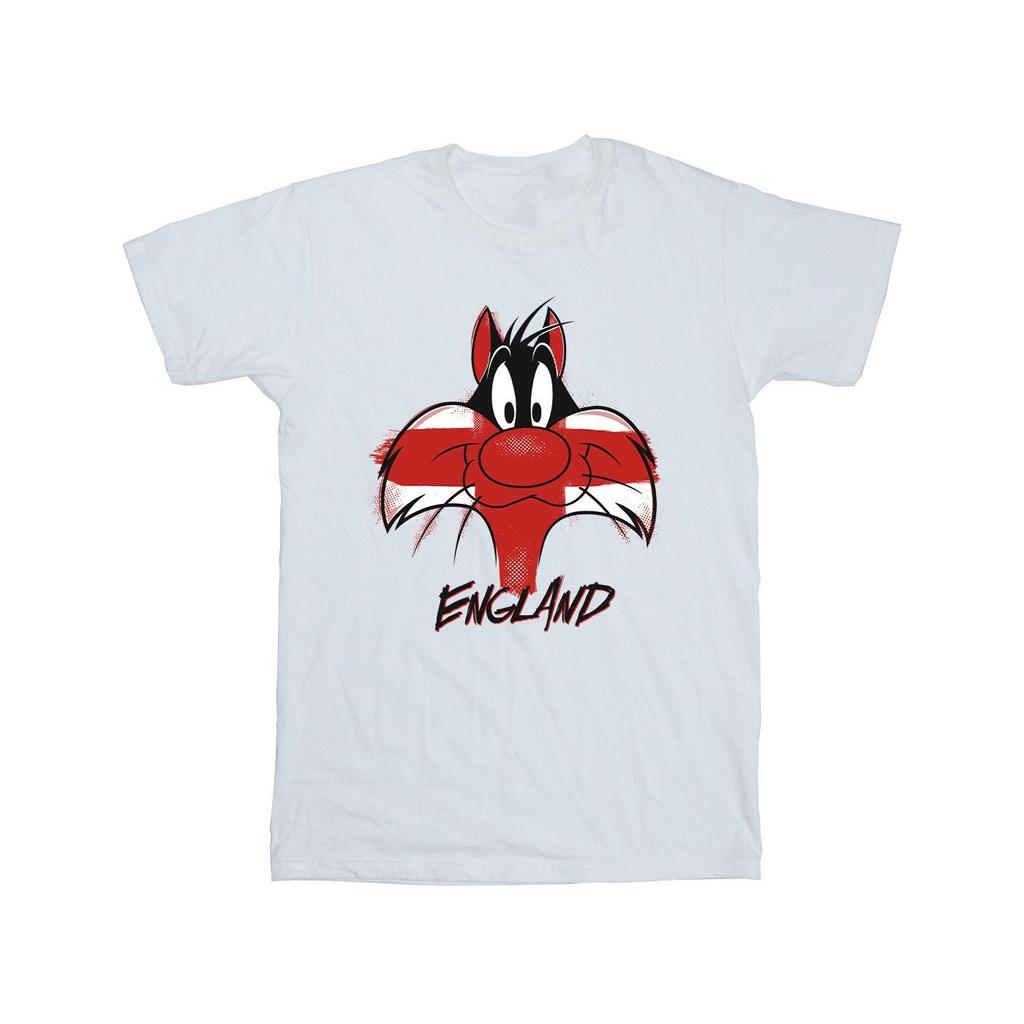 Looney Tunes Mens Sylvester England Face T-Shirt