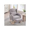 Fauteuil À Structure En Bois Avec Repose-pieds Réglable Et Dossier Haut, Fauteuil Décoratif Pour Chambre À Coucher Et Salon, Gris