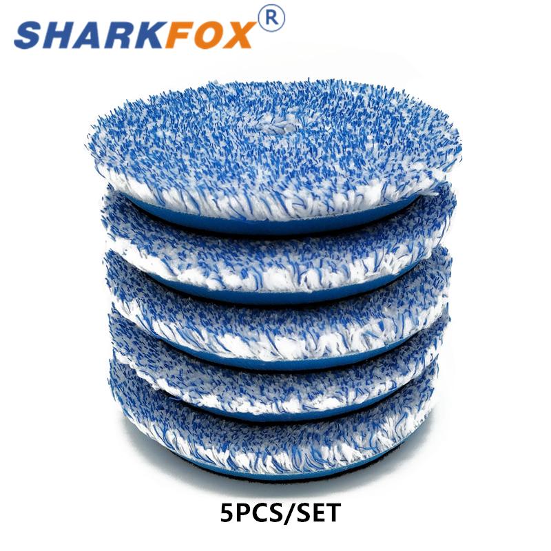 Sharkfox 1Pieces 5/6inch Microfiber Polishing Pad For Cars Body Polish Micro Fiber Polishing Wheels For DA/RO Car Polisher
