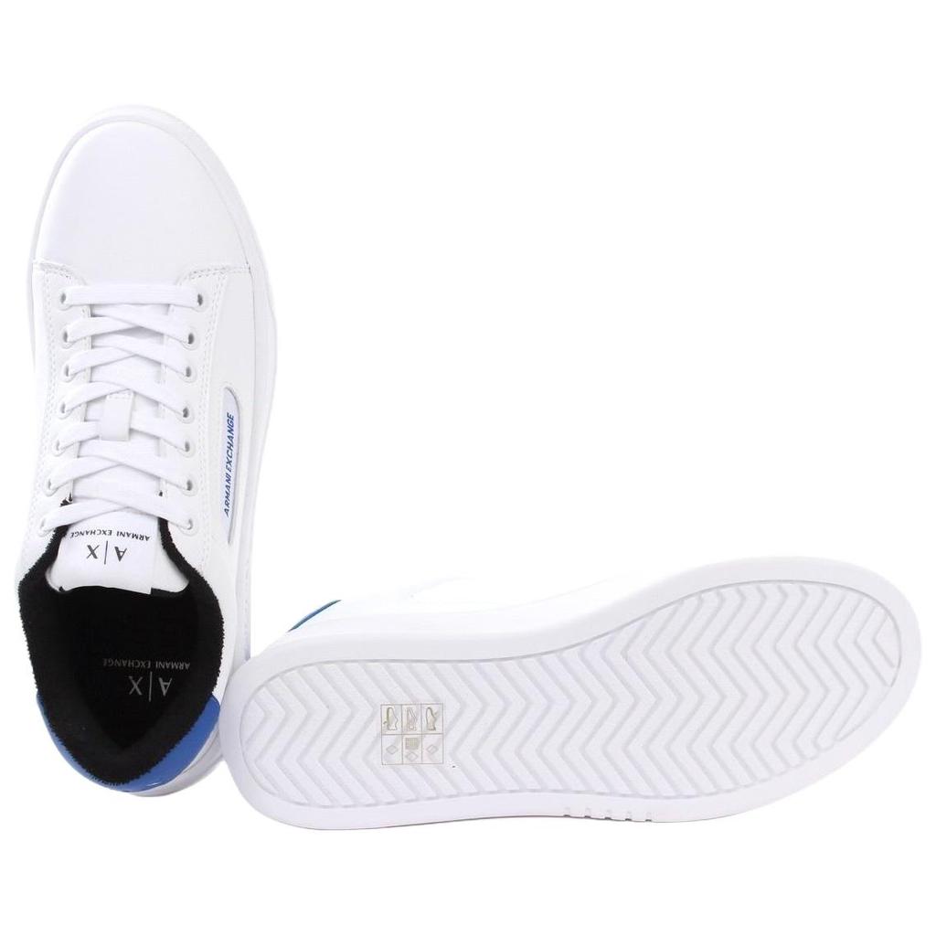 Armani Exchange Letter Print Round Toe Lace-Up Low-Top Sneakers Men sneakers White XUX203XV805K541