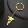 My Shape Caduceus Drop Earrings Medical Snake Scepter Wings Stainless Steel Pendents Necklace Nurse Doctor Medical Jewelry Gifts