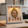 Stylish Home Decor Frame DIY Mini Museum Silhouette Box with LED Light Kit Customizable 5 Figurines And 1 Personalized Photo Display Case for Wedding
