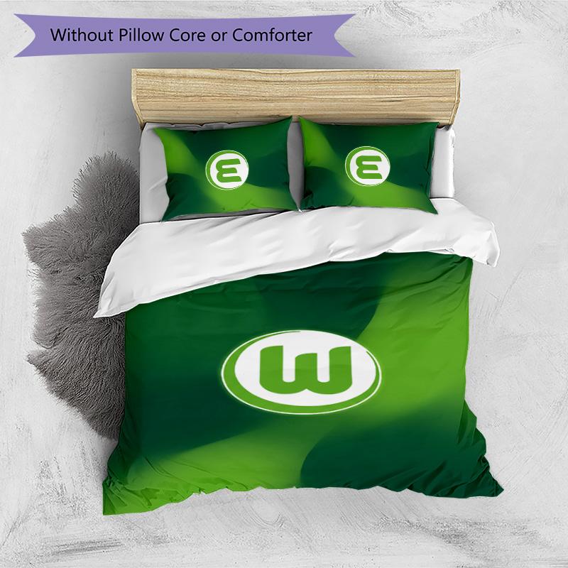 Set Biancheria da Letto 3 Pezzi Stampato FC VfL Wolfsburg Traspirante Copripiumino con Federe Biancheria da Letto Decorativa per Camera da Letto Casa