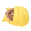 Cat Cave Semi Enclosed Warm Pet Bed Detachable Cartoon Animal House for Autumn and Winter Yellow