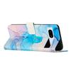 For Google Pixel 7a PU Leather Marble Pattern Case Wallet Stand Phone Cover with Shoulder Strap