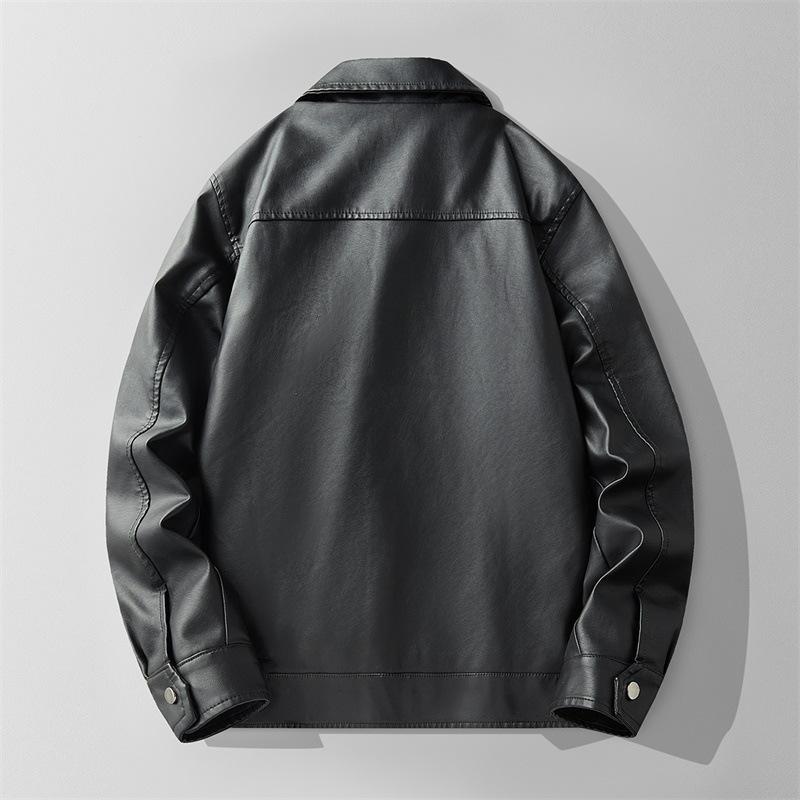 New Trend Jacket Men's Leather Jacket Men's Trend Casual Fashion Versatile Light Luxury Men's Leather Jacket