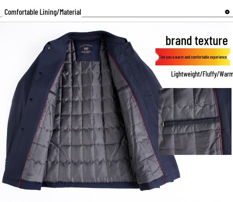 Herren Baumwoll-Reversjacke - Business Casual, Warm, Perfekt für Väter mittleren und höheren Alters
