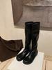Super soft lambskin~ inner height increase 4cm elastic boots women's thin boots flat bottom thin but knee high boots long boots