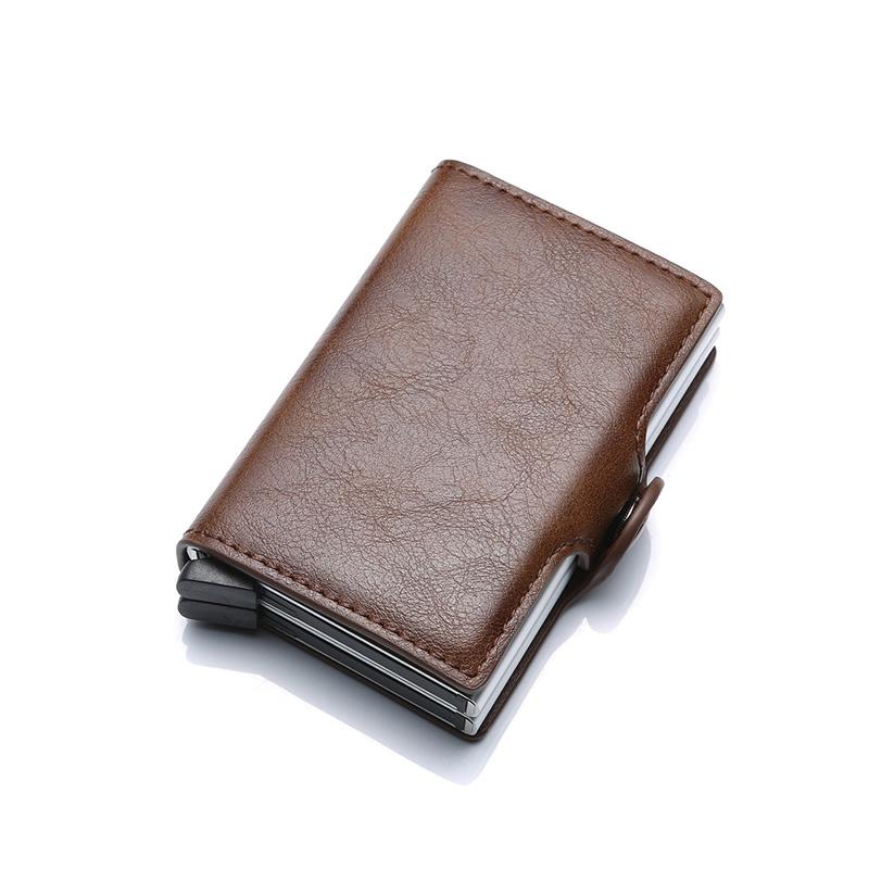 Portafoglio Porta Carte di Credito in Fibra di Carbonio da Uomo Doppio Anti-Rfid Custodia Portacarte Bancarie Portafoglio Metallo Business Banca Minimalista Portafoglio Regalo