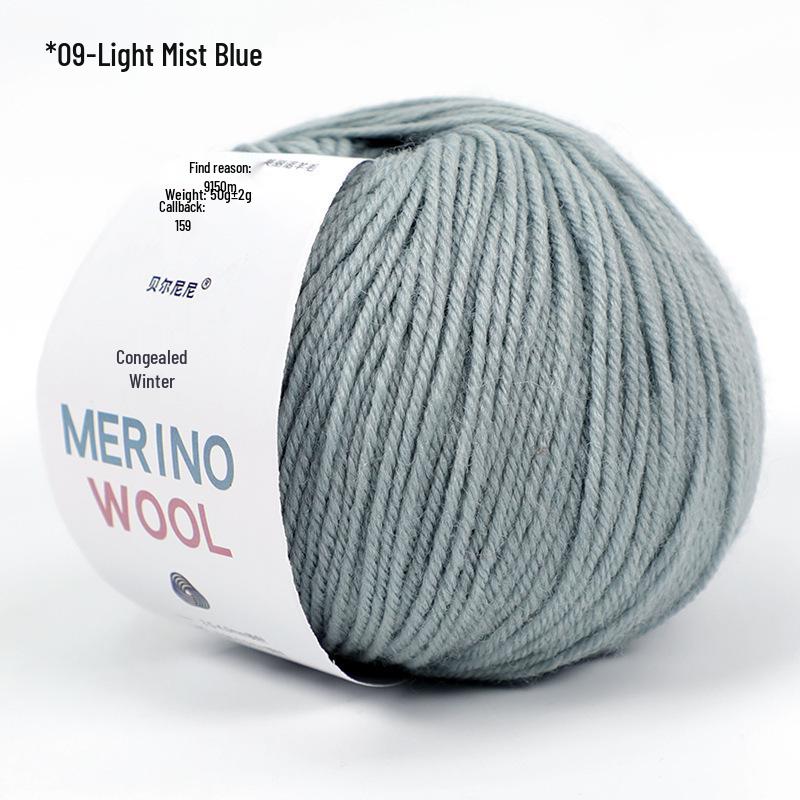 Merino Wool Yarn for DIY Knitting - Morandi Colors, Medium Thickness, Perfect for Hand-Knitted Hats.