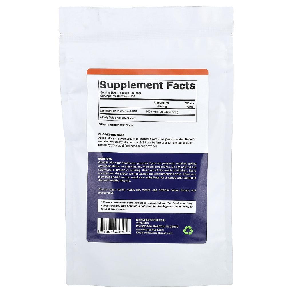 Vitamatic, Lactobacillus Plantarum, 100g (3.5oz)