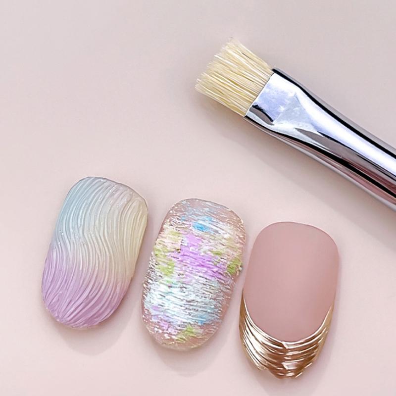 

Кисть для текстуры нейл-арта, кисть для дизайна французского кончика, кисть для легкой фототерапии, пластиковый инструмент для маникюрной росписи, ручка для лака для ногтей