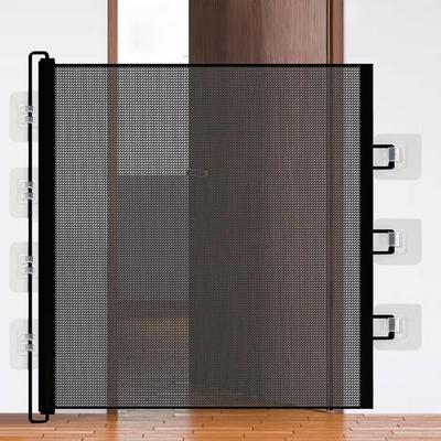 Retractable Pet Mesh Fence Punch-free Dog Screen Mesh Gate Adjustable For Pet Fencing Around Stairs Doorways Hallways