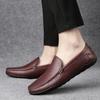 Men's Shoes 2025 Summer New Men's Retro British Style Casual Leather Shoes Convenient One-pedal Driving Doudou Tide Shoes