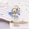 Blue Tassel Blue Ocean Letter Keychain 26 Letters 26 Letter Keychain  Handbag Decor