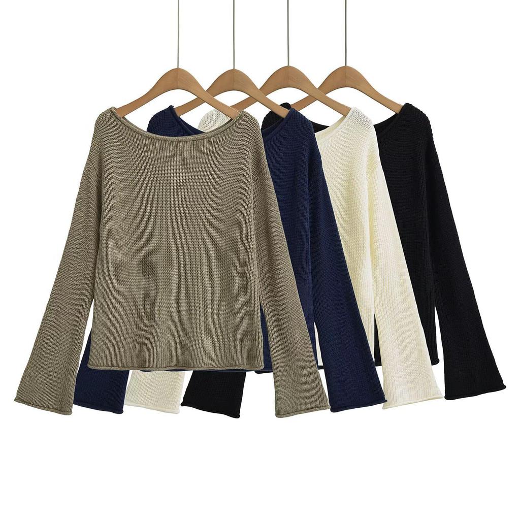 FS510-26 Spring New Arrival European & American One-Shoulder Long-Sleeve Sweater - Chic Blogger Style