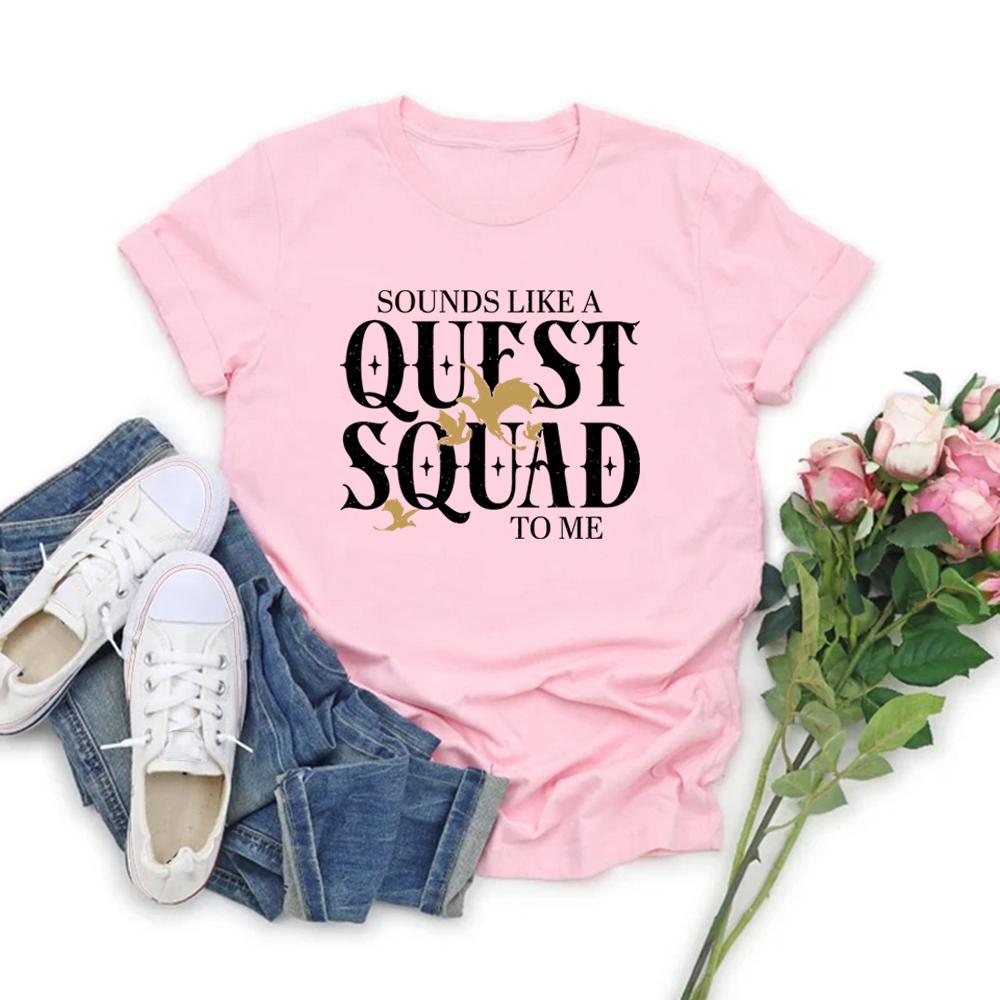 Basgiath War College T Shirt Fourth Wing Quest Squad T-shirts Men Women Short Sleeve T-Shirts Vintage Unisex Streetwear Tshirt