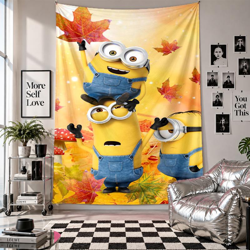 Wall TapestryMinions Despicable Me Art Hanging Cloth Decorative Background Cover for Room Decoration