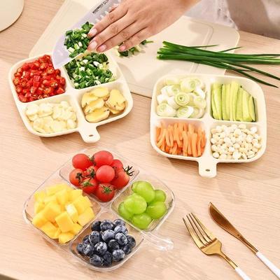 Wall-Mounted Hot Pot & Soy Sauce Condiment Dish - Divided Storage Plate for Kitchen Tableware.