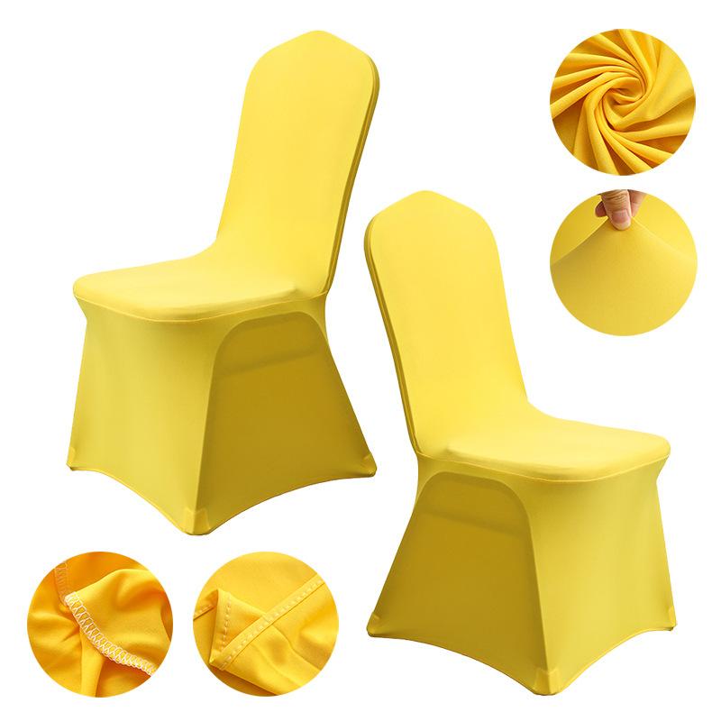 High-End Hotel Hochzeit Bankettszene Polyester Einteiler All-Inclusive Weißer Stuhlbezug, Elastischer Stuhlbezug