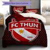 Biancheria da letto con motivo FC Thun Decorazione per la casa Regalo di compleanno (1 * copripiumino + 2 * federa, senza nucleo)