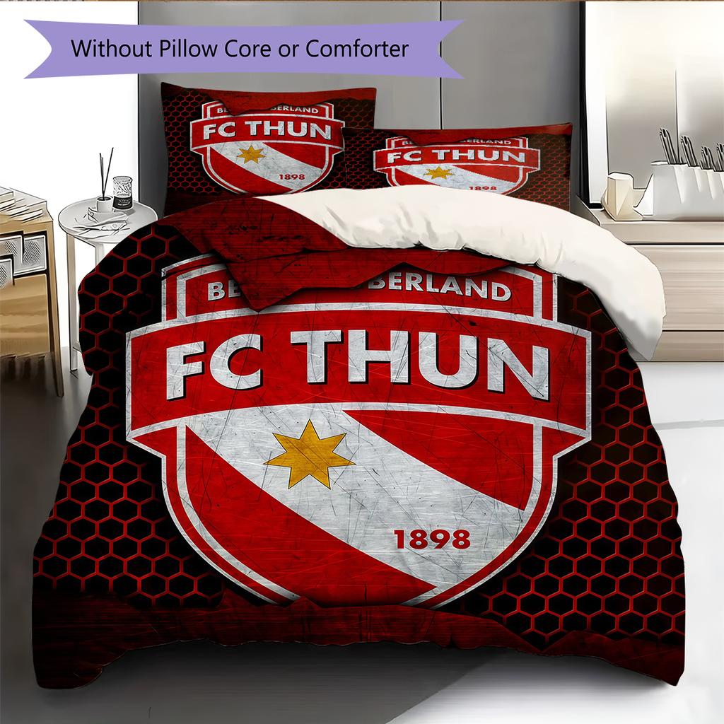 Biancheria da letto con motivo FC Thun Decorazione per la casa Regalo di compleanno (1 * copripiumino + 2 * federa, senza nucleo)