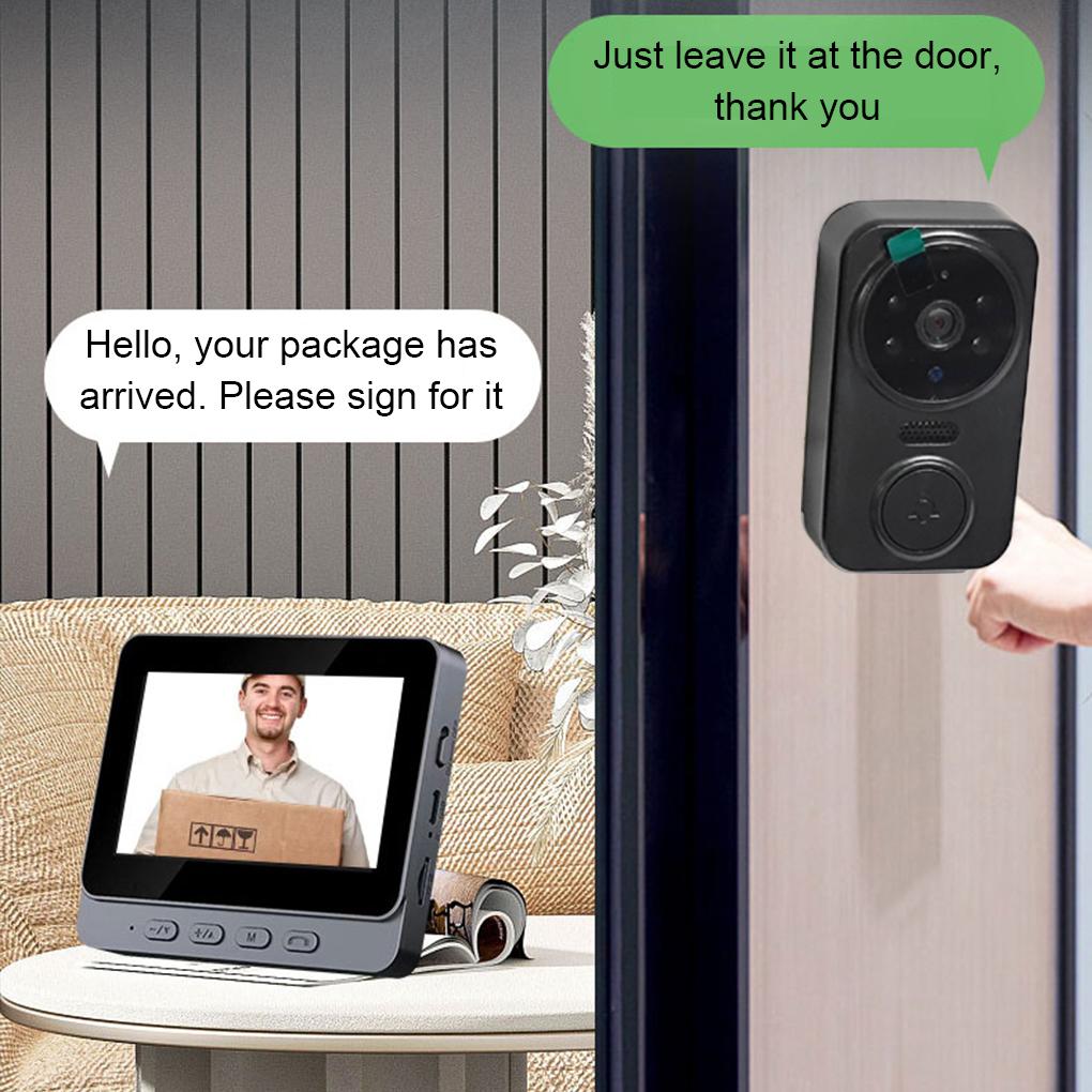 4pcs True Wireless Doorbell Camera For Easy Installation High Endurance Video Doorbell With Intercom